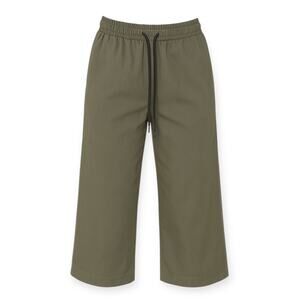 BITE Studios Women's L Elastic Waist Pull On Straight‎ Leg Pants Green Relaxed